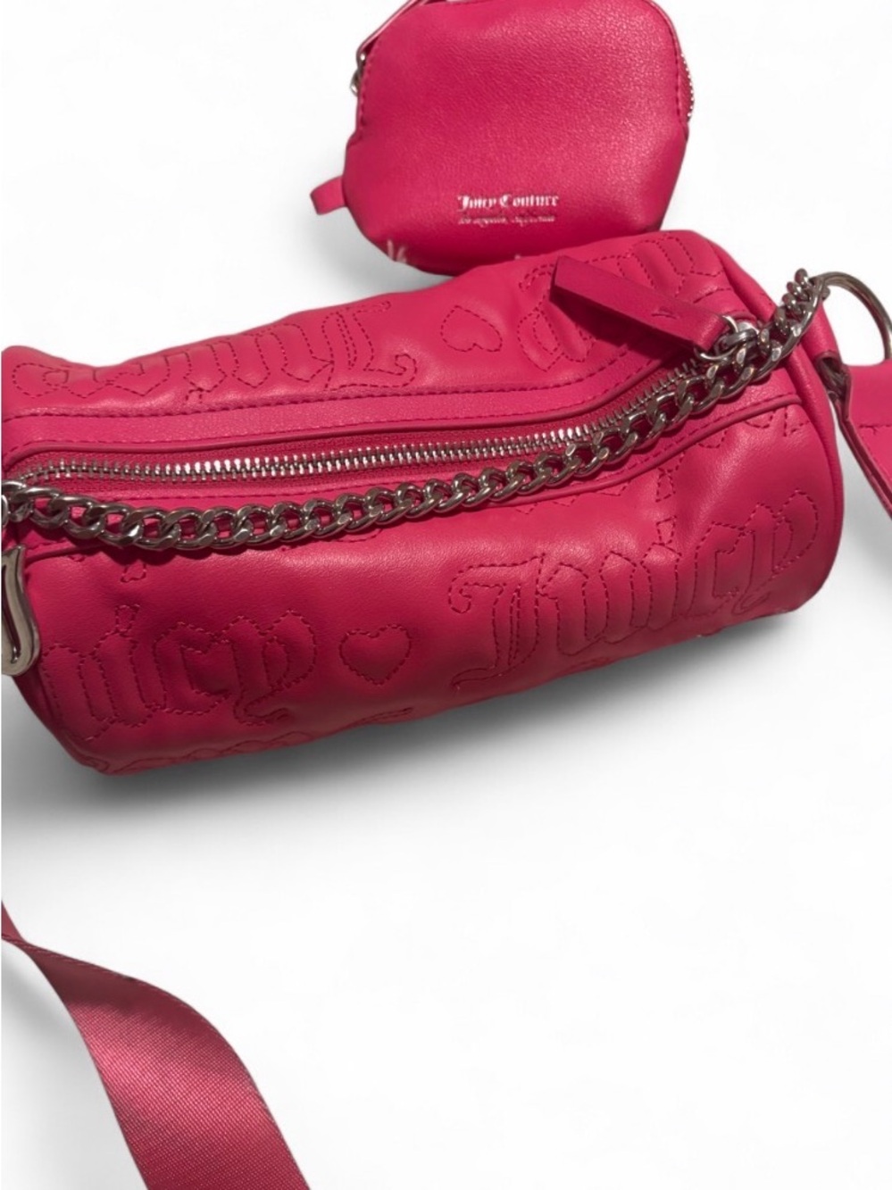 Juicy Couture Bright Pink Barrel Crossbody w/ Coin Purse - Picture 4 of 4